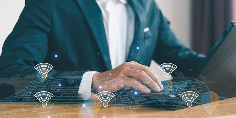 Business man using laptop