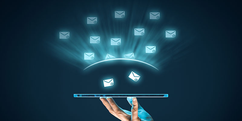 Illustration showing email spam filtering