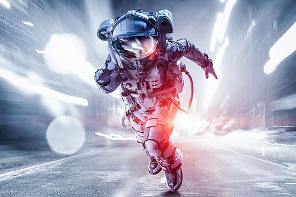 Astronaut running